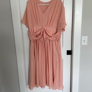 Gal Meets Glam Peach Chiffon Dress